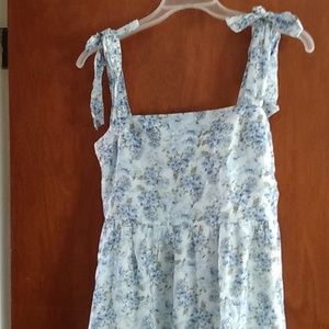 Woman's ALTAR'D STATE  Blue Floral Lined Dress - Size Large - New w/ Tags